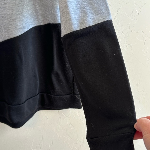 Colorblock Lightweight Slouchy Hoodie - White, Gray, Black from SHEIN Sz 1X - Picture 4 of 9